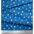 thumbnail image 2 of Soimoi Blue Rayon Fabric Crystals Floral Printed Fabric 1 Yard 42 Inch Wide, 2 of 5