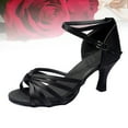 thumbnail image 4 of Zoyueyie 1 Pair of High-heeled Shoes Knotted Strap High Heels Latin Dancing Shoes for Lady - Size 40 (Black), 4 of 10