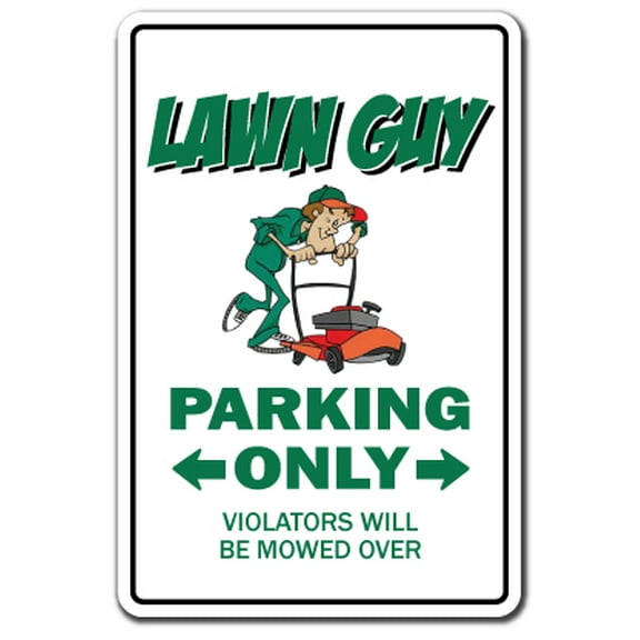 LAWN GUY Decal parking mower parts grass seed sod landscaper landscaping | Indoor/Outdoor | 7" Tall
