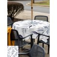 thumbnail image 6 of Square Outdoor Tablecloth with Umbrella Hole Rustic Floral Outside Table Cloth Waterproof Patio Table Cover Spring Flower Leaves Minimalist Retro Blue Zipper Tablecloths for Picnic Camping 60x60 Inch, 6 of 8