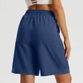 thumbnail image 5 of Lenpel Bermuda Shorts for Women High Waisted Wide Leg Pleated Knee Length Workout Long Shorts Casual Athletic Shorts with Pockets, 5 of 7