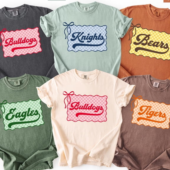 Custom School Spirit Shirts Retro School Mascot Shirt Personalized Football Season Shirt G