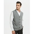 thumbnail image 4 of Toptie Men Sweater Vest Solid Knitted Lightweight Thermal Cardigan-Gray-XXL, 4 of 8