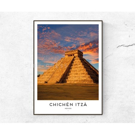 POSTER Chichen Itza Poster / Print / Mexico Travel Print / Travel Poster / Mexico Pyramid Print / Travel Photography / Home Decor / Fashion Poster-UNFRAMED