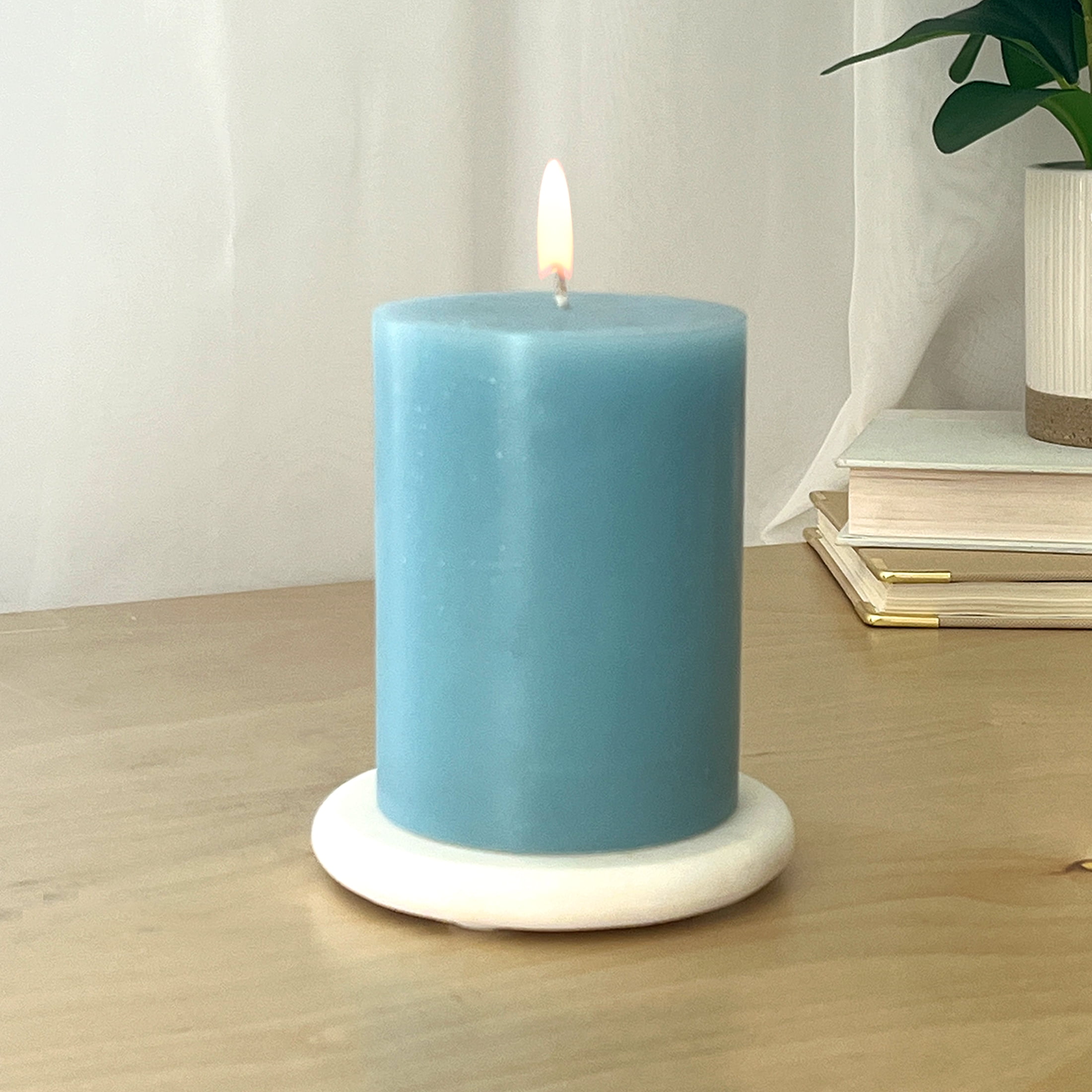 Mainstays Single Wick 3" x 4" Pillar Candle, Unscented, Blue