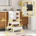 thumbnail image 2 of Qaba 2-in-1 Kitchen Helper Tower with Chalkboard - White Step Stool for Bathroom, Kitchen & Learning Activities - Sturdy MDF & Pine Design, 2 of 7