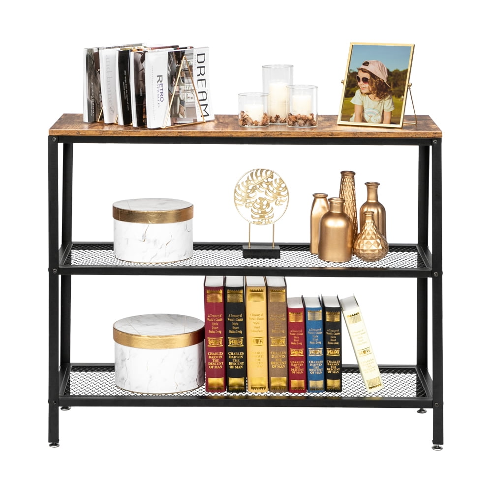 Lowestbes Industrial Console Table, Modern Entry Table with Shelf, Rectangle Wrought Iron Sofa Table, 3T Lowestbes Industrial Console Table, Modern Entry Table with Shelf, Rectangle Wrought Iron Sofa Table, 3T