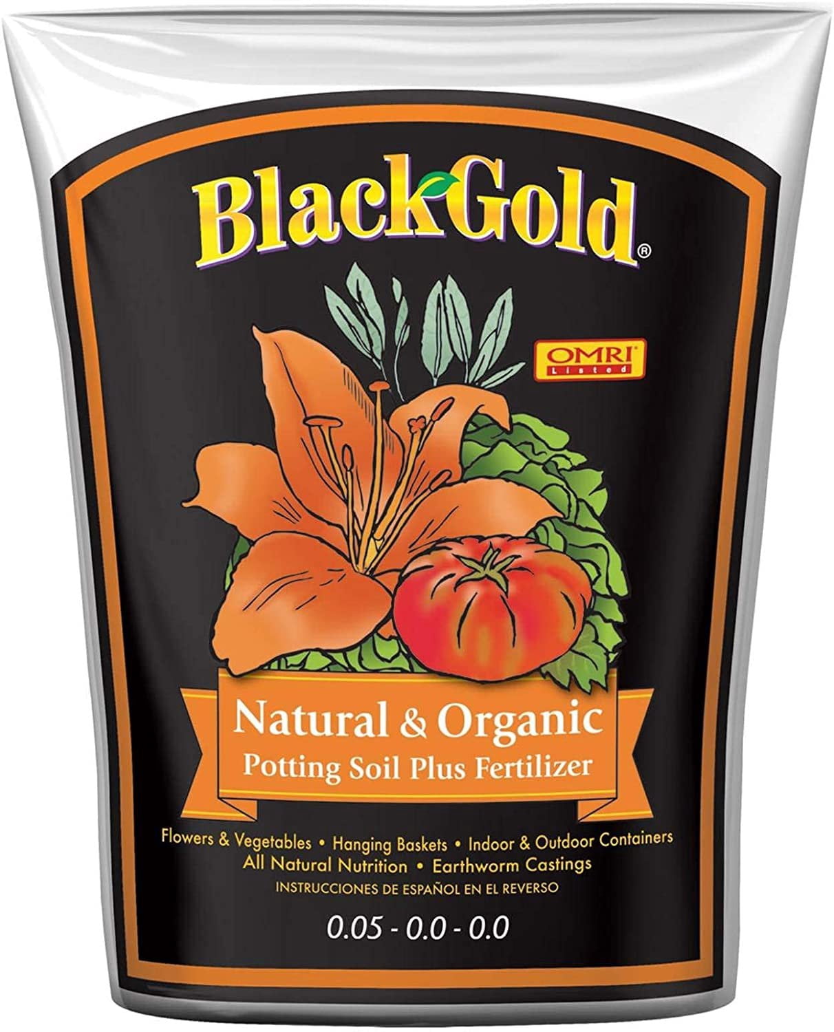 2-pack Sun Gro Black Gold Natural & Organic Potting Soil - Plus Fertilizer - 2 Pack, 2 Cu. Ft. — Outdoor & Indoor Plant Use, Easy Application