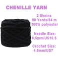 thumbnail image 2 of Chunky Yarn for Crocheting 90 yds, 2 Skeins 7mm Thick Fluffy Soft Chenille Yarn Velvet Yarn for Making Blankets, Clothes, DIY Craft, Pattern Knitting Creations 0.44lb/200g, 2 of 6