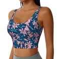 thumbnail image 2 of Daiia Lilies Flowers Printed Women's Sports Bra, Breathable Activewear Bra with U-Back Design and Removable Pads, Comfortable and Supportive for Yoga, Workout-X-Large, 2 of 8