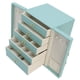 thumbnail image 3 of Caja organizadora de pendientes, caja de almacenamiento de joyas, joyero femenino de cuero, joyero de cuero, instalación sin esfuerzo, 3 of 8
