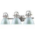 thumbnail image 2 of Beaumont Lane 3 Light Steel Vanity Light in Pewter and Seafoam, 2 of 3