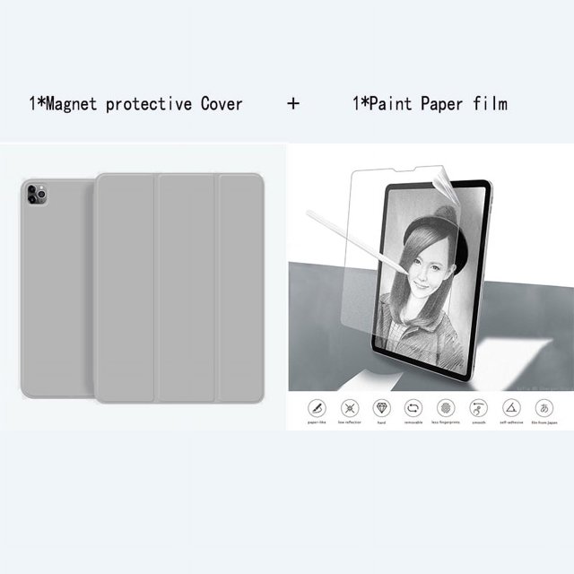 Tablet Stand Protection Clip For iPad Pro 12.9 Cover for Pro 11 2022 M2 Case Tri-fold magnet Back Case for iPad 10th. Air 5 Film Haze Grey F Pro 11 2nd 3rd 4th