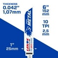 thumbnail image 5 of Lenox Lazer 6 in. Bi-Metal Reciprocating Saw Blade 10 TPI 5 pk, 5 of 8