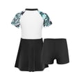 thumbnail image 4 of ZDHoor Girls 2 Pcs Short Sleeve Rashguard Shirts with Swim Skirts Swimsuit Bathing Suit Beachwear Summer Lily Pink 4, 4 of 6