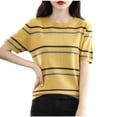thumbnail image 2 of Ichuanyi Womens Stripe Tops 2026 Summer Short Sleeve Crewneck Lightweight Casual Pullover Shirts, 2 of 8