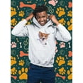 thumbnail image 2 of Cute Corgi Peeking Through Hoodie Men -Image by Shutterstock, Male 3X-Large, 2 of 7