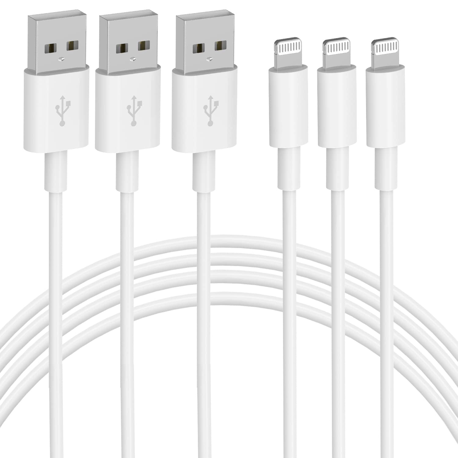 iPhone Charger Cable, PEAPOLET 3 Pack 3.3/6.6/10FT [Apple MFi Certified