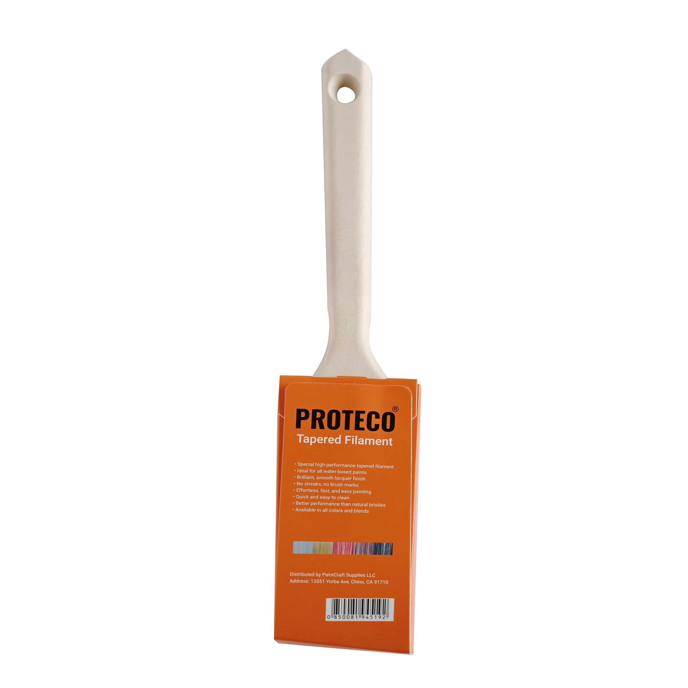 Proteco 2-1/2 in. Angled Premium Polyester Long-Handled Tapered Filament Angle Sash Brush