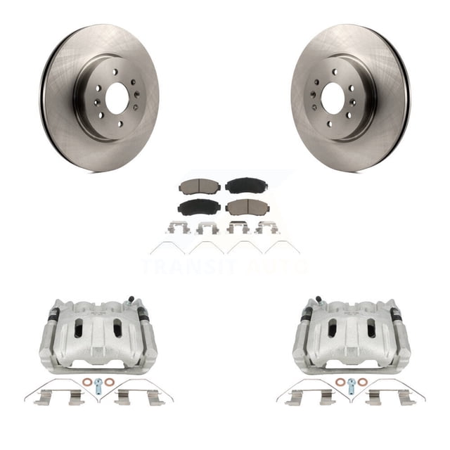 CMX Front Disc Brake Caliper Rotors and Ceramic Pads Kit for Car 2011-2014 Honda Odyssey KC8-101303C