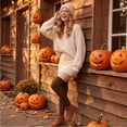 thumbnail image 5 of Solid Color Over The Knee Thigh High Socks, Halloween Costume Long Stockings for Women Party Dress Up Coffee, 5 of 6