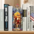 thumbnail image 4 of DIY Book Nook Kit 3D Wooden Puzzle Bookshelf Insert Decor with Sensor Light DIY Miniature Dollhouse Model Kit Creative Educational Bookshelf Insert Bookend Building Kits for Kids Adults, 4 of 11