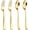 Gold-600PCS, variant on 200 Piece Gold Plastic Silverware - Baroque Style Gold Plastic Forks and Spoons - 100 Forks and 100 Spoons for Weddings, Parties & Thanksgiving