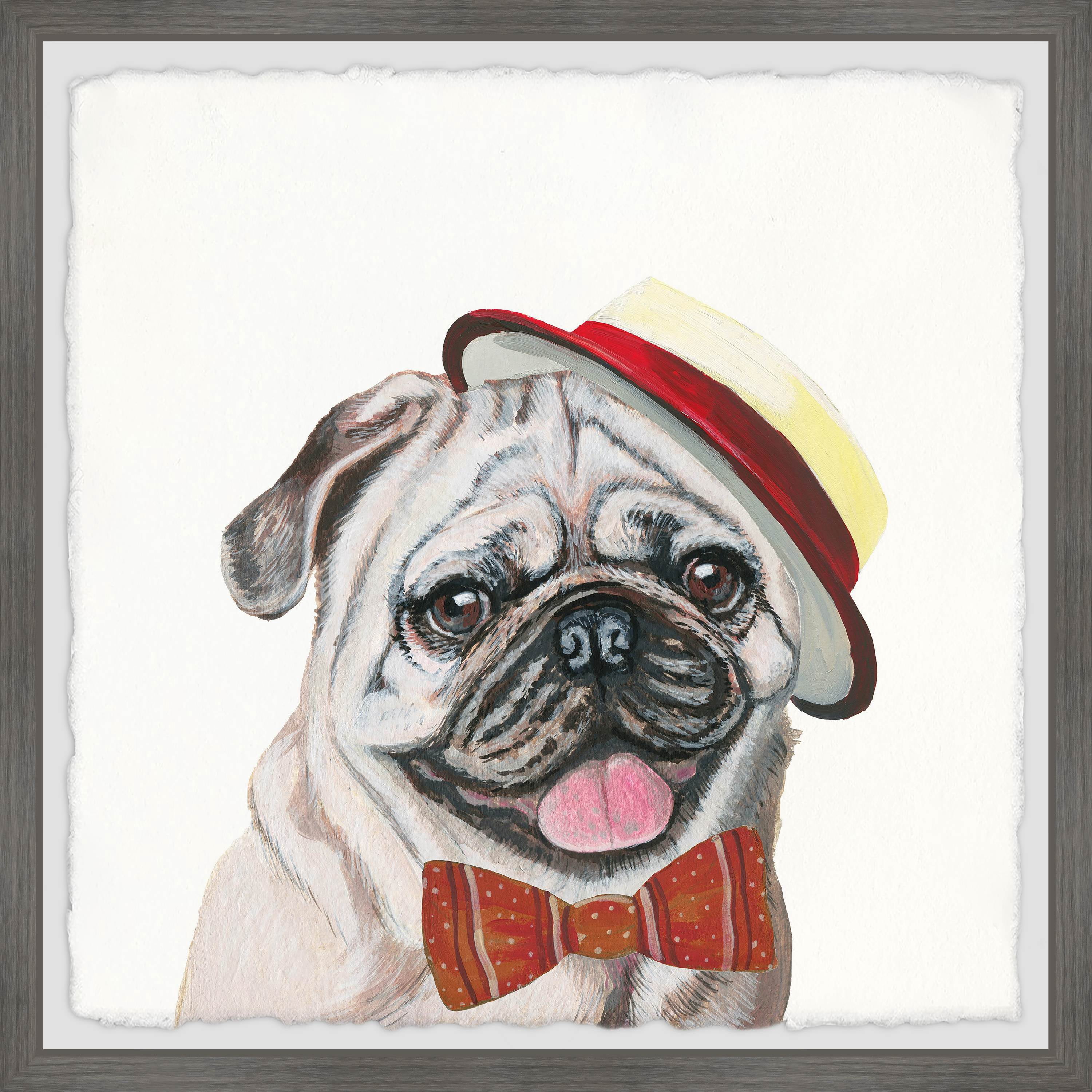 Marmont Hill "King Pug" Framed Painting Art Print, 24.00" x 1.50"