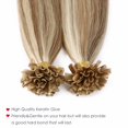 thumbnail image 5 of Benehair 50S Keratin Pre Bonded Nail U Tip 100% Real Human Hair Extensions Fusion 1g Thick Highlight Blonde Invisible Soft Long, 5 of 13