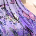 thumbnail image 3 of Purple Lavender Butterfly Scene Blanket,Comfortable Soft Flannel Throw Blanket,All Season,Warm Lightweight Blankets for Sofa Bed Couch Living Room Chair,30"x40", 3 of 4