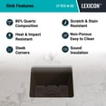 thumbnail image 6 of 15" x 15" Quartz Kitchen Sink, Single Bowl Sink, Drop-in Sink, Undermount Sink, Granite Kitchen Sink, Galaxy Mocha Kitchen Sink, Lexicon Platinum LP-1515-M-SO, 6 of 7