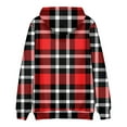 thumbnail image 3 of Men's Loose Fit Plaid Print Hoodie, Casual Long Sleeve Pullover Sweatshirt, Soft Fleece Streetwear for Fall Winter, Christmas Holiday, Lounge and Travel,Red,2XL, 3 of 4