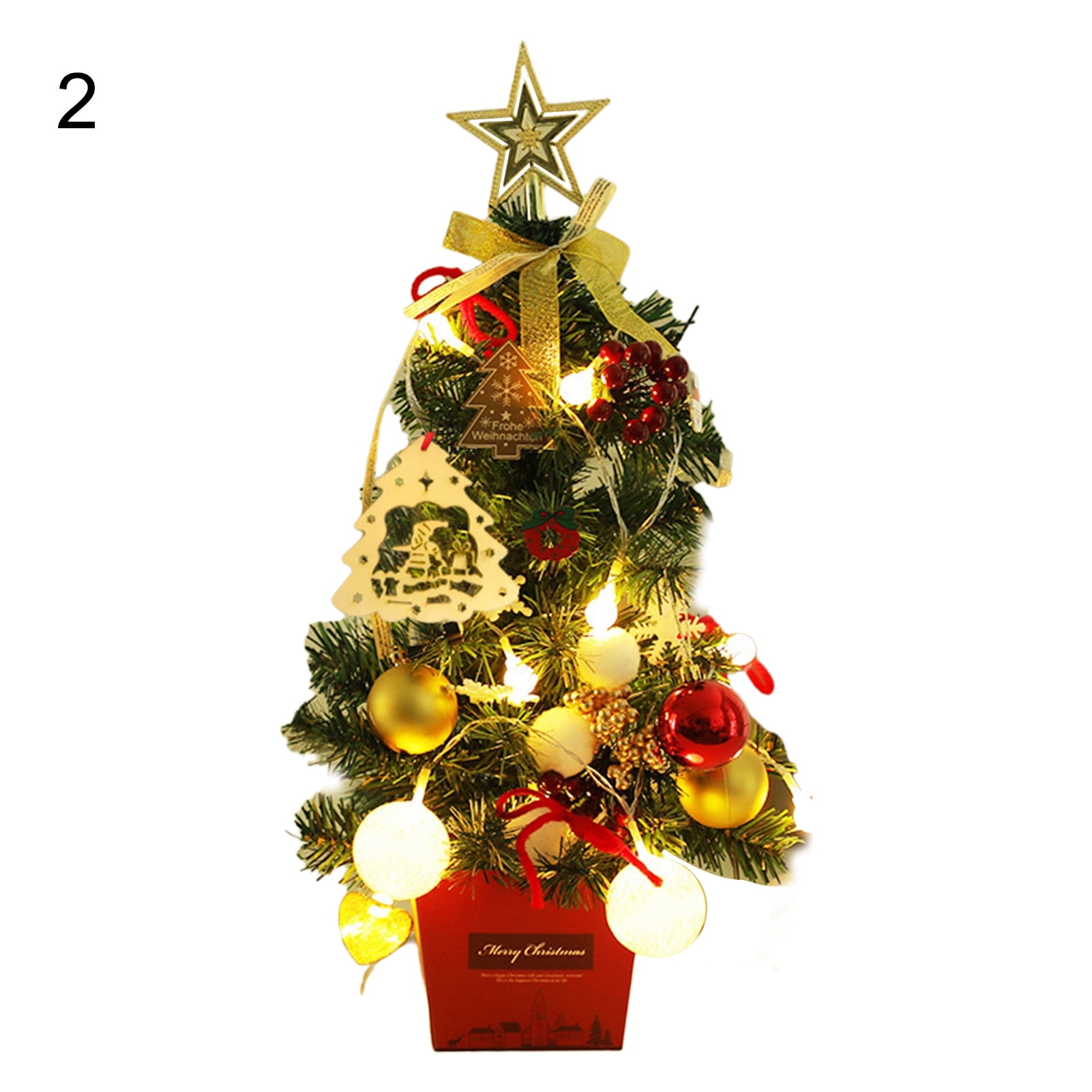 20 Inch Mini Christmas Tree, Table Top Artificial Christmas Trees with