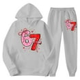 thumbnail image 6 of Piomll Boys Matching Sets Valentine's Day Print Hooded Tracksuit Warm Jogger Pocket Kids Clothes, 6 of 6