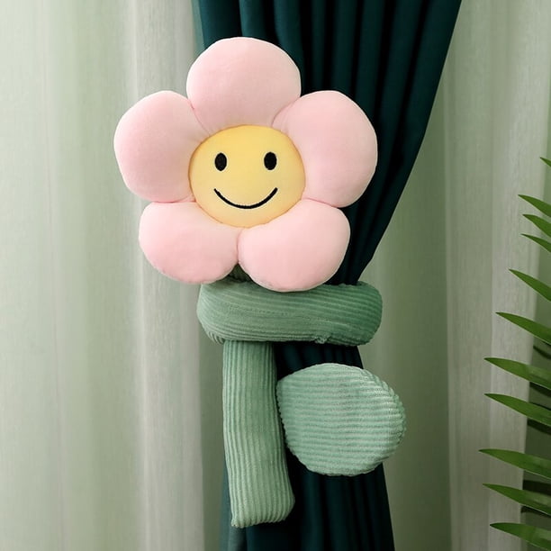 1pc 95cm Long Sunflower Plush Toys Kawaii Curtain Button Room Decorative Plants Dolls Stuffed Soft Smile Flower MultifunctionPink Deng Xun unisex