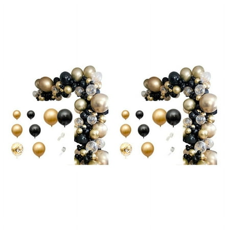 En Oferta 242Pcs Gold Black Balloons Arch Garland Kit Gold Sequins Balloons For Wedding Graduation Birthday Christmas
