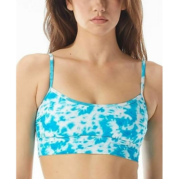 Sundazed Women's Gianna Tie-Dyed Mid-Line Bikini Top Teal Cove (Teal Cove, M)