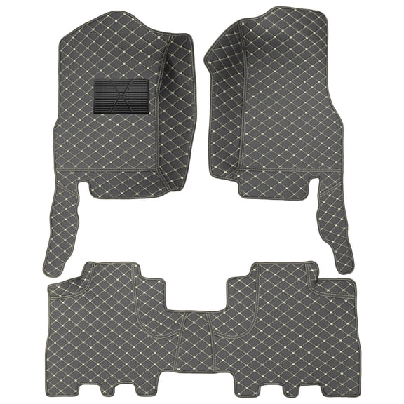 Tuqiang Carpeted Car Floor Mats Custom Fit for BMW X5 2019 5 Seats Carpet Protection PU Leather Auto Liners All Weather Anti-Slip Black Beige