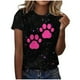 thumbnail image 1 of Liamobondopolis - Camiseta con estampado de pata para mujer, camisetas de manga corta con estampado de pata para mamá de perro, 1 of 5
