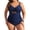 Blue, variant on Minjewel Women's Swimsuit: High Waist One Piece with Control Top,Perfect for Beach Cover Up and Summer Fashion Swimwear Activities,Navy,L