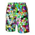 thumbnail image 4 of Fuzoiu Colorful Tie Dye Stained Glass Print Men's Beach Shorts,Men's Swim Trunks,Quick Dry Board Shorts with Pockets,Men's Bathing Suits for Surfing, Running, and Casual Wear-Medium, 4 of 6