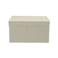 Household Essentials Fabric Storage Bin With Lid – 18.5x15x12 Inches, Natural & Brown