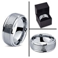 thumbnail image 4 of Valentines Day Gift for Her Tungsten Gamer Chunky Grey Ring Boho Rare Jewelry Organization, 4 of 8