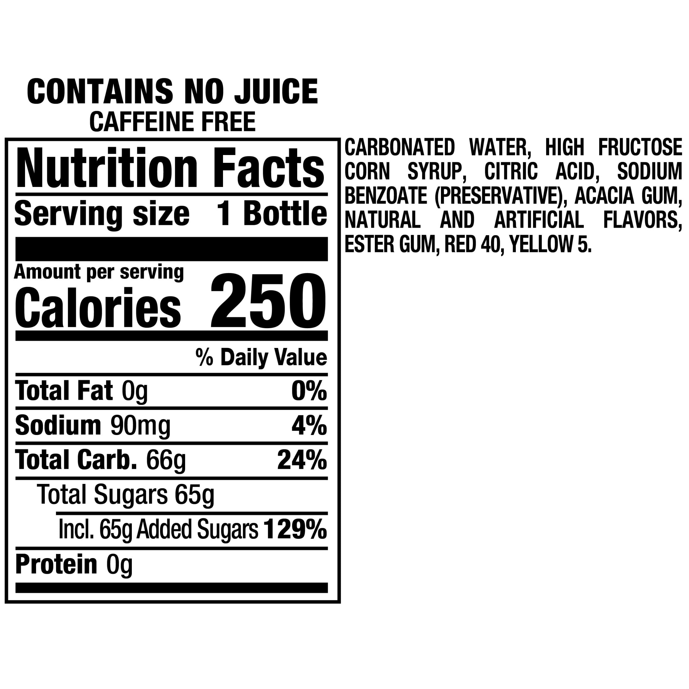 Sunkist Caffeine Free Peach Soda Pop, 16.9 fl oz, 6 Pack Bottles