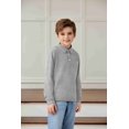 thumbnail image 4 of Arshiner Boys Fall Polo Shirts Long Sleeves Color Block Half Button Polo Shirts with Pocket, 4 of 7