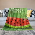 thumbnail image 2 of PIKWEEK Striped Watermelon Blanket for Couch Bed Throw Blanket, Aesthetic Decorative Blanket for Travel Camping Comfy Blanket, Full Size Blanket Multiple specifications White, 2 of 6