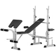 thumbnail image 1 of Soozier Adjustable Weight Bench with Squat Rack & Leg Developer – Light Grey Steel Home Gym Strength Training Bench – Ideal for Living Room Workouts, 1 of 7