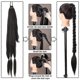 thumbnail image 4 of Cola de caballo trenzada de 80 cm, extensión de cola de caballo trenzada larga, extensión de cabello liso, pieza de cabello sintético suave natural para mujeres y niñas., 4 of 5
