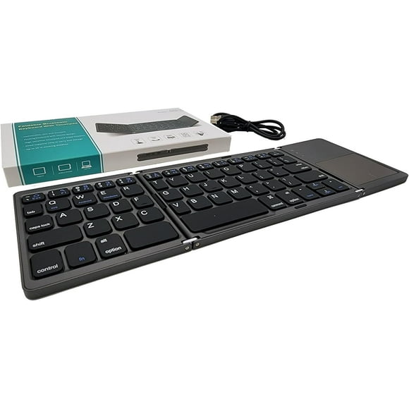 Foldable Bluetooth Keyboard with Touchpad for iPad, iPhone, Android & Windows Devices, Keyboard with 64 Keys
