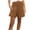 Khaki, variant on RYRJJ Womens Shorts Cotton Linen Smocked High Elastic Waisted Ruffle Cute Shorts Beach Flowy Casual Shorts(Khaki,S)